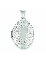 Genuine .925 Sterling Silver Floral Oval Locket 1.5 Grams. 100% Satisfaction Guaranteed.