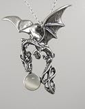 Sterling Silver Sky Dragon of the Morning Accented with a Genuine White Moonstone