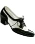 Aris Allen Women's 1950s Black & White Spectator Wingtip Mesh Oxford Swing Shoes with Suede Soles