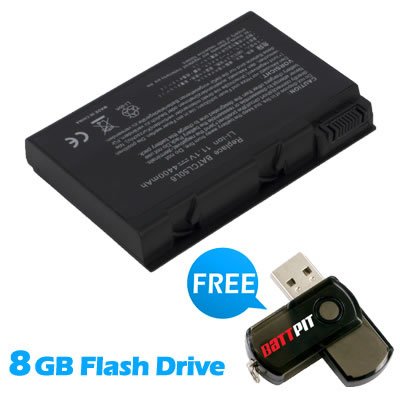 Battpit� Laptop / Notebook Battery Replacement for eMachines E620 (4400mAh / 49Wh) with Lavish 8GB Battpit� USB Flash Drive