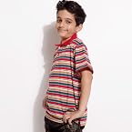 Be Naughty Red Half Sleeves Boys - Collared T-shirt