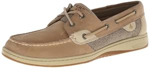 Sperry Top-Sider Women's Bluefish 2 Eye Linen/Oat Boat Shoe,Off White,9.5 W US