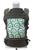 Baby Hawk OH SNAP! Baby Carrier Mumbai - Curly Swirl Aqua on Olive Straps