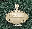 Univ Of Connecticut 1/8" Uconn Football Charm/Pendant -14K/10K, Stainless Steel or Gold Plated
