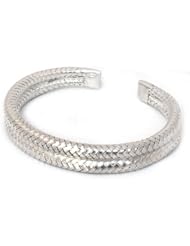 Sterling silver cuff bracelet, Twin Braids