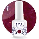 UV-Nails Soak-Off Gel Polish 0.5 OZ Glitter Color LA LA Land #190 + Aviva Nail Buffer