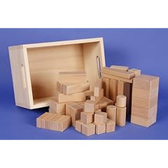 Set mit 50 ausgesuchten Baukl�tzen in der unbehandelten Buchen-Kiste aus der Manufaktur Tischlerschuppen