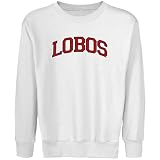NCAA New Mexico Lobos Youth White Arch Applique Crew Neck Fleece Sweatshirt