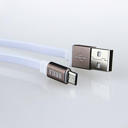 BRILA 3.28ft 1M Universal Micro USB 2.0 Charging Data Cable, Aluminium Connector Noodle Flat Charging Cable for Galaxy S5, S4, S3, Note 3, Note 4, Note 10.3, Note 2, Galaxy Tab, HTC One M8, M7, Lg G3, G2, Moto G, Nexus 10, Nexus 7, Nexus 10, Bluetooth Speakers, Powerbank, GPS and All Micro USB Powered Devices. (Length:3.28ft 1M)