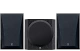 Yamaha 3-Way Acoustic Suspension Bookshelf Speakers (Pair) with Front Firing 100W Active Powered Subwoofer