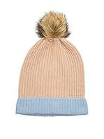 Alice Hannah Gorro Lana Bow Fur Trim Beanie (Oro)