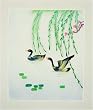 Ducks Wading by Willow - Chinese Woven Wheat Stalk Picture, Hand Crafted