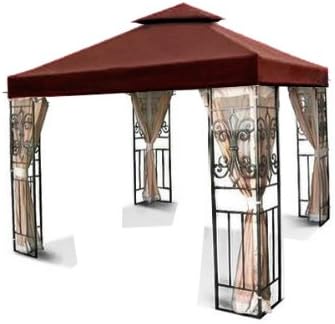 New MTN Gearsmith 12'x12' Two Tier Replacement Garden Gazebo Canopy Top Sun Shade - Nutmeg Brown