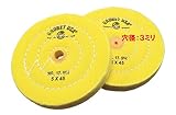 イエローバフ【50枚合せ】150ミリ、穴径３ミリ（12時までの注文で即日発送、土、日、祝日は除く）