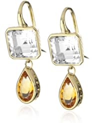 Ray Griffiths 18k Yellow Gold Double Drop Earrings