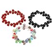 Set of 3 Faceted Glass Rondell Stretchy Bracelets - 7.5'' Length - Black, Red, and Multi-Colored