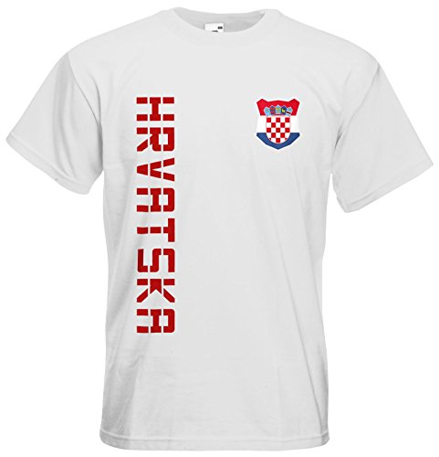 Kroatien Hrvatska EM 2016 T-Shirt Trikot (Weiß, L)