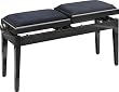 Stagg Double Piano Bench - Black Gloss and Black Velvet