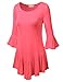 SJSP Women Bell Sleeve Frill And Shirring Detailed Loose Fit Tunic Top