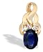 14K Yellow Gold Genuine Oval Sapphire and Diamond Pendant