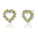 1.00 Carats Round Cut Peridot Earrings in Sterling Silver