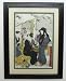 Moon and Flowers By Kiyonaga ~ Framed Vintage Woodblock Print