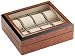Rapport B242 Polished Burr Walnut Eight Watch Collector Box with Glass Lid