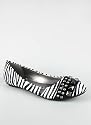 Zebra Print Studded Ballerina Flat