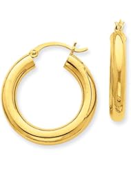4mm, 14K Yellow Gold Classic Hoop Earrings, 35mm (1 3/8")