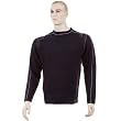 Thug or Angel Men's Jet Black collection, dark navy crew neck knitted jumper. JBLK3954