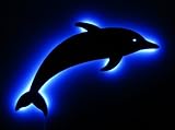 Dolphin Silhouette Glow Art w/ Remote