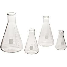 Kimble 26520-1 Set of Five Borosilicate Glass (Kimax) Erlenmeyer Flasks