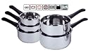 SERIE 5 CASSEROLES - ACIER - INOX - TOUS FEUX - INDUCTION - 12/14/16/18/20 cm
