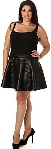 Pinkclubwear Plus Size Diamond Embossed Skater Skirt