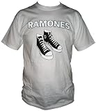 The Ramones White T-Shirt - Black Converse with Logo Above, Sz. X-Large