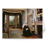 Victorian interior with seated lady by.. - Greeting Card (Pack of 2) - 7x5 inch - Art247 - Standard Size - Pack Of 2