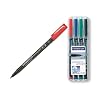 Staedtler 318 Lumocolor Pen Permanent Fine 0.6mm Assorted Ref 318WP4 [Wallet 4]