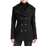 Jessie G. Women's Fit & Flare Wool Blend Pea Coat - Black 10