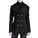 Jessie G. Women’s Fit & Flare Wool Blend Pea Coat – Black 2