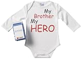 from Spoilt Rotten Spoilt Rotten - My Brother My Hero Babygrows / Bodysuit Alternative Baby Clothes 100 Organic Sizes 0-6 months + in funky Milk Carton WHITE