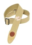 Levy's Leathers Cotton Guitar Strap with Peace Sign Patch,Tan