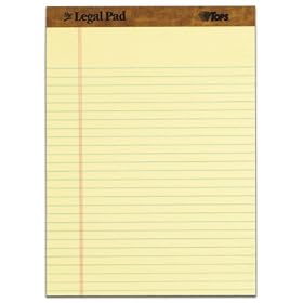 Tops Letr-Trim Perforated Top Letter Size Canary 50 Sheet Legal Pad 12 Pack (7532): Office Products