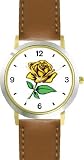 Yellow Rose Flower WATCHBUDDY® DELUXE TWO TONE THEME WATCH Arabic Numbers Brown Leather Strap Childrens Size Small 41nnpxdHXvL. SL160 Yellow Rose Flower WATCHBUDDY® DELUXE TWO TONE THEME WATCH Arabic Numbers Brown Leather Strap Childrens Size Small