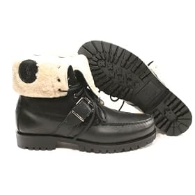 Men Polo Boot Ranger Tall Black Leather Sherling 812107141001 by Polo Ralph Lauren