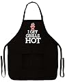 I Get Grills Hot Funny Apron for Kitchen BBQ Barbecue Tailgate Cooking Bacon Two Pocket Apron for Tailgating BBQ Grill Pit Master