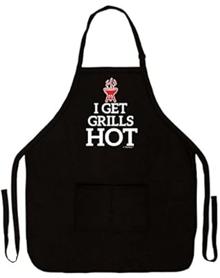 I Get Grills Hot Funny Apron for Kitchen BBQ Barbecue Tailgate Cooking Bacon Two Pocket Apron for Tailgating BBQ Grill Pit Master