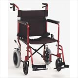 19 Lightweight Aluminum Transport Chair with Hand Brake and Swing Away Footrest Finish: Blue