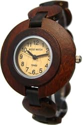 Tense Dark Light All Wood Sandalwood Watch Round Unique L8205SD