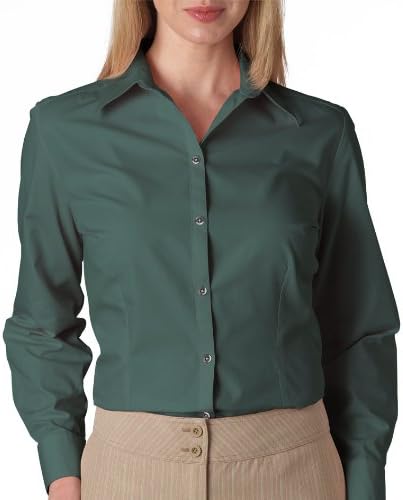 Van Heusen Ladies' Long-Sleeve Silky Poplin - Bayleaf - XL