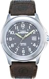 Timex Men's T40091 Brown Leather Quartz Watch with Grey Dial